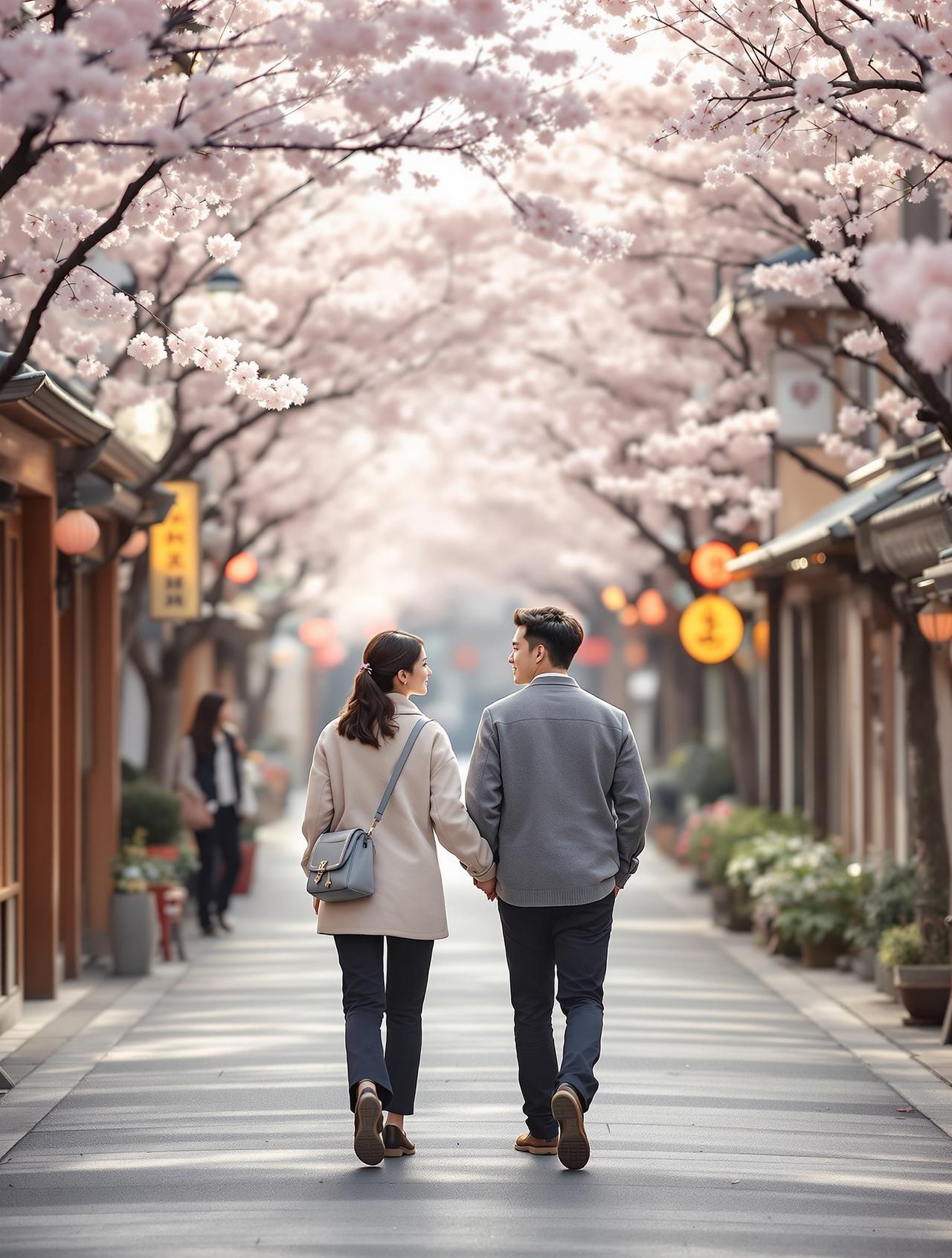 某情侣被拍同游日本，甜蜜互动不停
